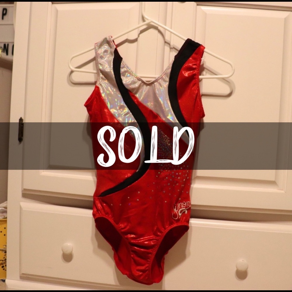 Simone Biles GK ELITE Gymnastics Leotard USA Red “ENDURING DREAM” Black White